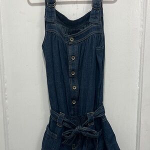 Levi's Dark Blue Denim Kids Overalls with Tie-Waist